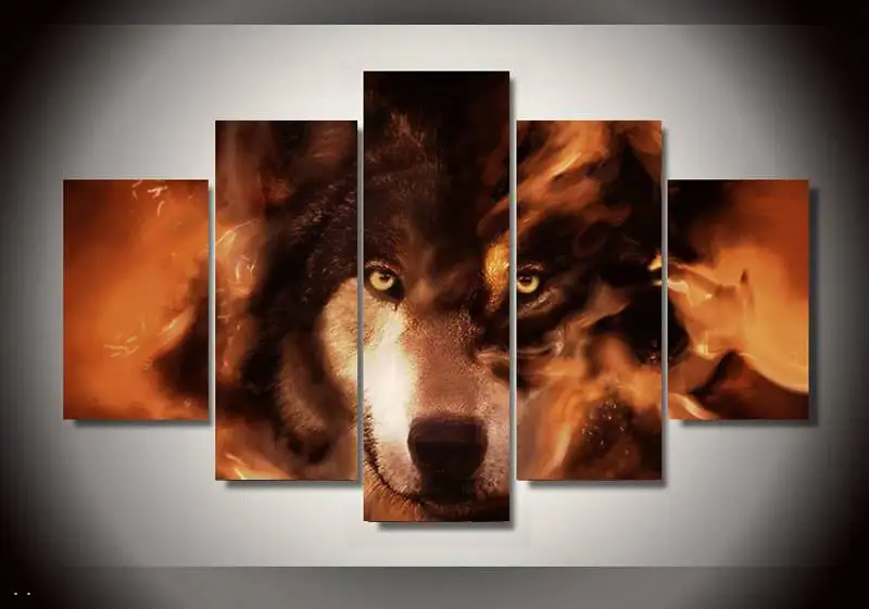 Hd принт волк Группа живопись холст печать декор комнаты плакат картина