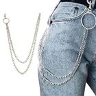 Брелок для ключей в стиле панк и хипстер, большое металлическое кольцо для ключей в уличном стиле, на пояс, длинная цепочка для брюк, унисекс, бижутерия в стиле хип-хоп, 1 шт.