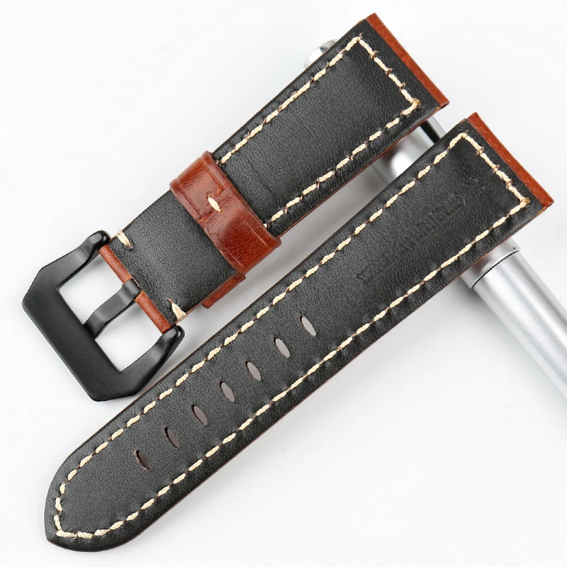 

MAIKES Good Quality Watchband Genuine Leather Watch Strap 26mm 24mm 22mm Watch Accessories Bracelet Watch Band For Panerai