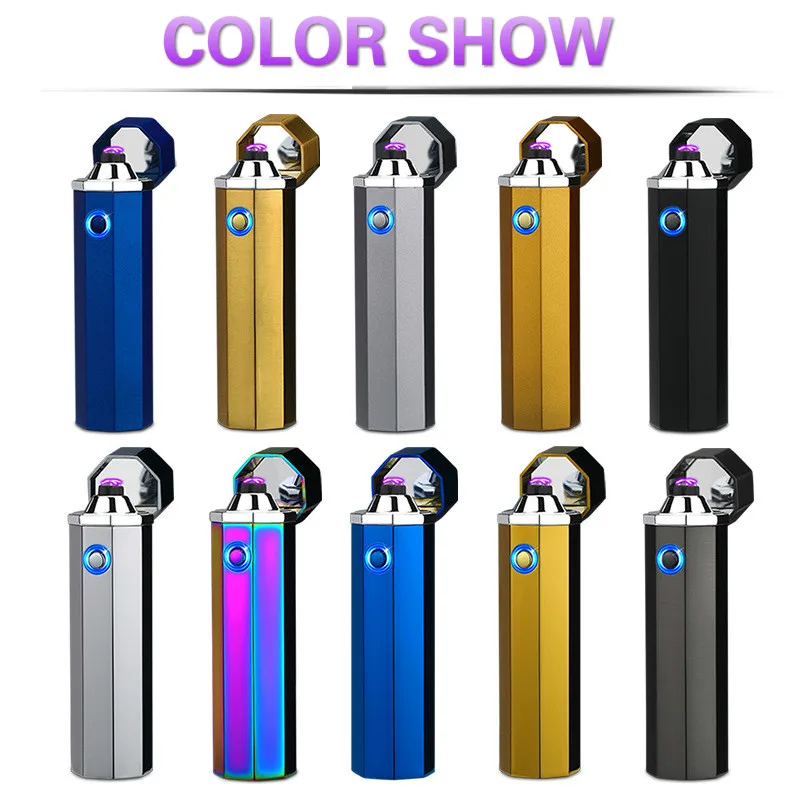 Новейшая Usb зарядка дуга Зажигалка USB ветрозащитная личность электронная