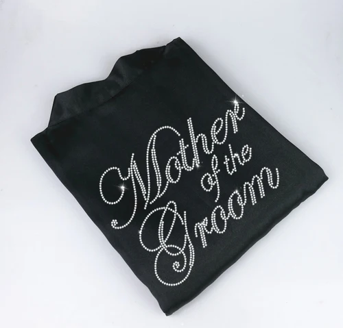 mother of the groom C& Fung черный свадебный халат для женщин атласное кимоно Стразы, короткие свадебные вечерние платья для подружек невесты - Цвет: mother of the groom