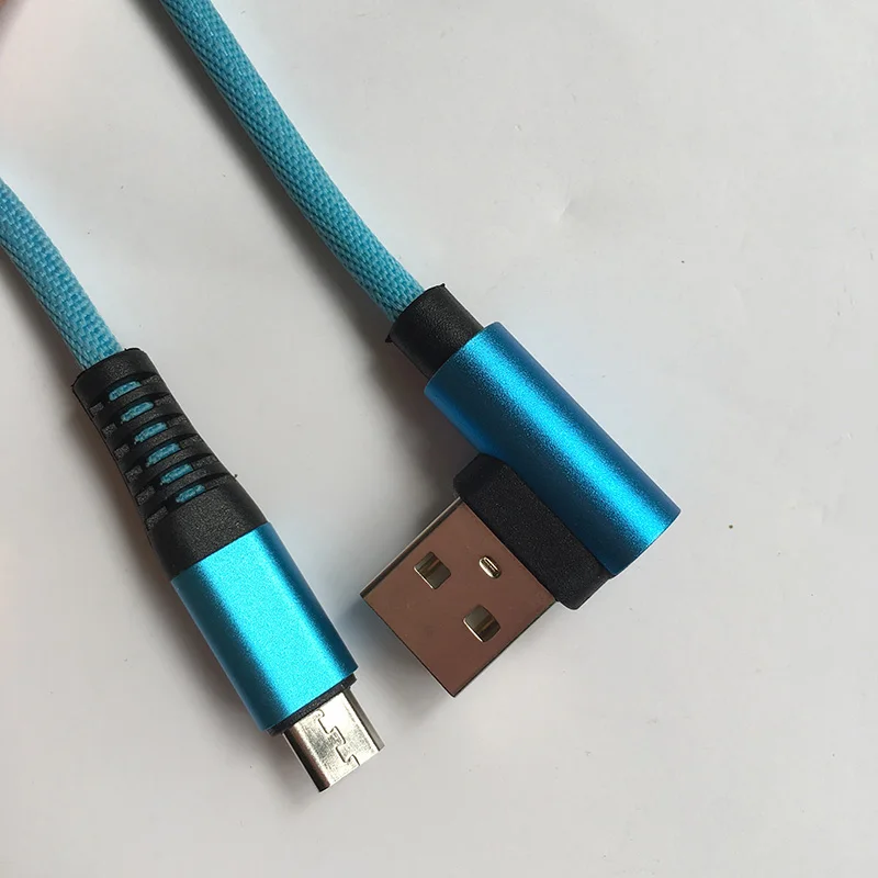 KKREFF 2 м 90 градусов цветной тканевый плетеный провод Micro USB кабель для samsung J4 J5 J6 J7 Xiaomi Redmi Note 5 зарядный кабель