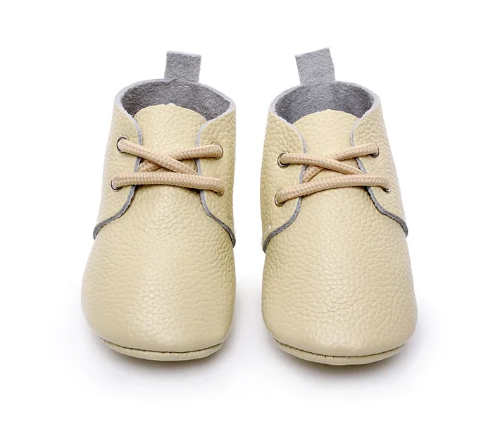 beige Лидер продаж; леопардовая обувь для новорожденных из натуральной кожи на шнуровке; мокасины на мягкой подошве для девочек и мальчиков; повседневные сапоги для ходунков - Цвет: beige