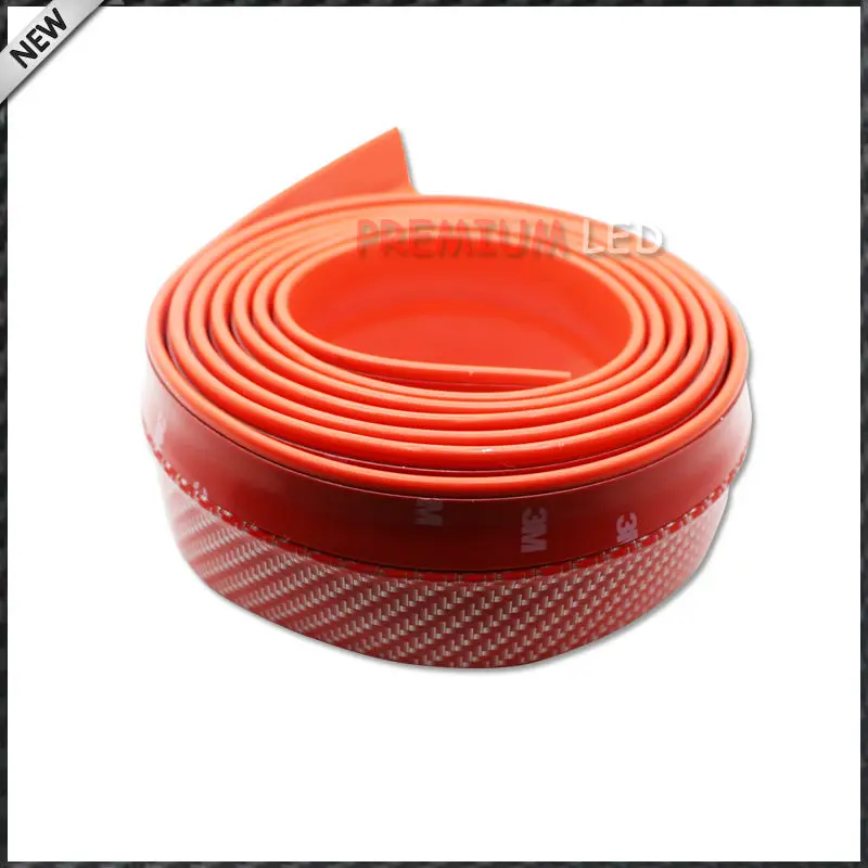 1 шт. Универсальный ПУ Красный Углеродного Волокна Переднего Бампера Для Губ Splitter