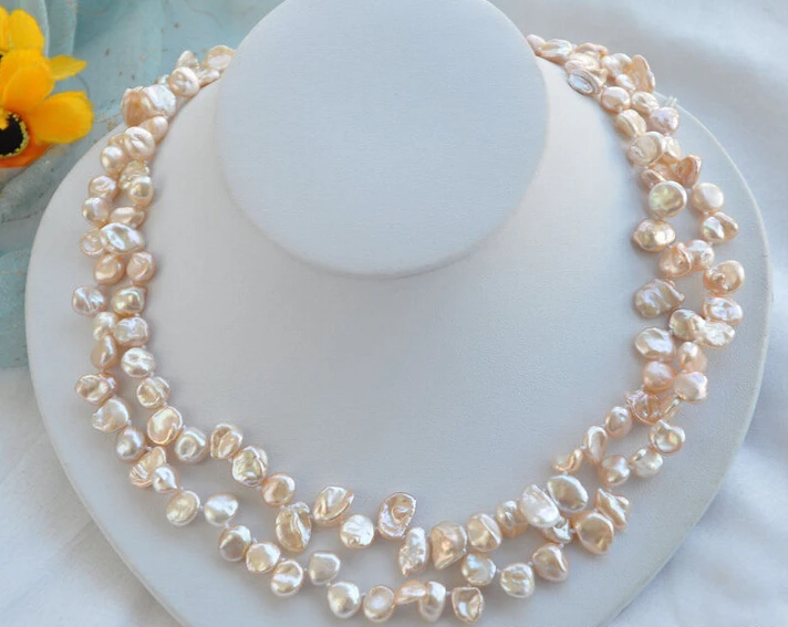 &gt&gt&gt&gt Z5752 2 пряди 10 мм розовый КЕШИ REBORN ОЖЕРЕЛЬЕ ПЕРЛЫ 17 дюймов|necklace rose|necklace