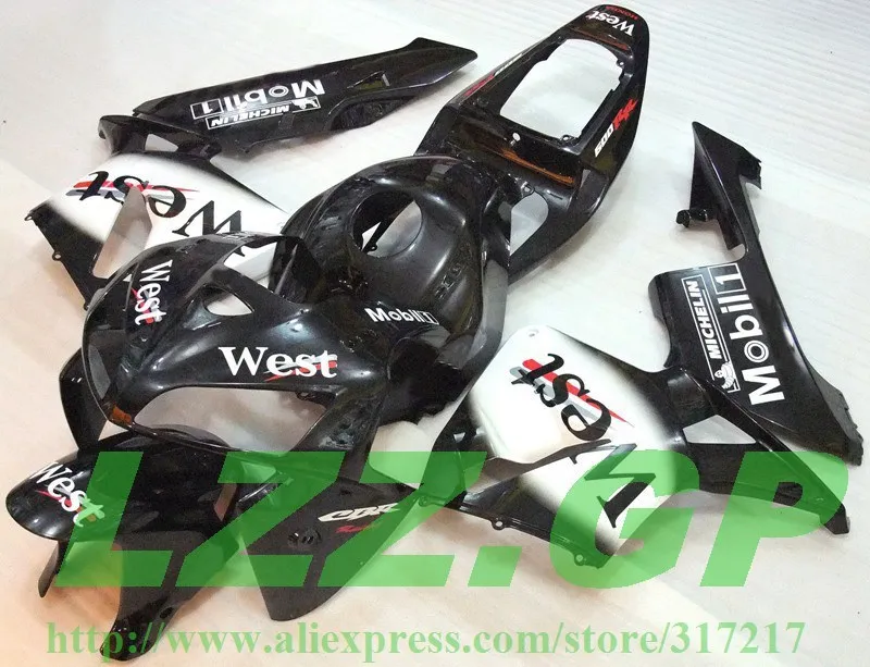 Комплект обтекателей для Honda CBR 600 RR CBR600RR F5 05 06 черный и белый WEST 2005 2006 ABS LZZ.GP боди