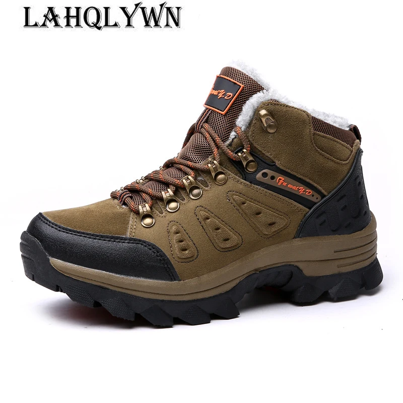 Зимние теплые меховые зимние ботинки Мужская обувь повседневные ботильоны на