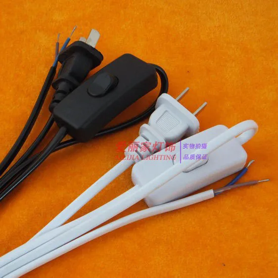 1 шт. Высокое качество Настольная и напольная лампа черный белый плоский штекер