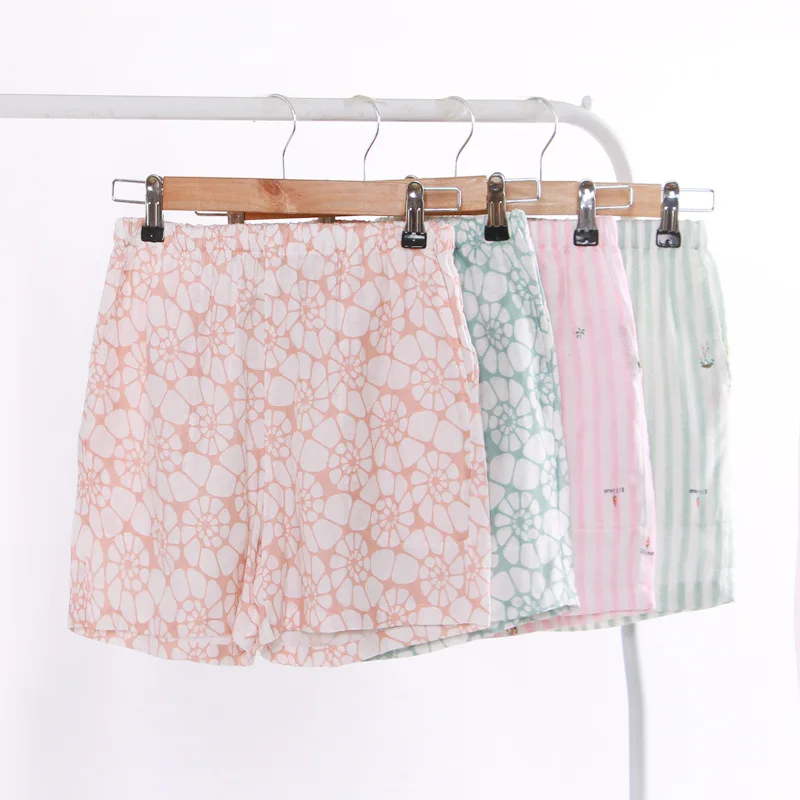 Новые летние хлопковые шорты с двойной сеткой милые повседневные домашние штаны