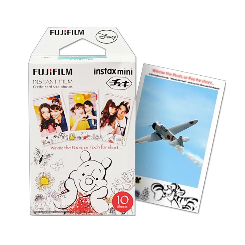 Winnie the Pooh Подлинная Fujifilm Instax Mini 8 9 цветная фотобумага 10 шт. для Fuji 9 8 7s 50 90 25 70 Share SP-2 SP-1 Liplay мгновенная камера - Цвет: Winnie the Pooh