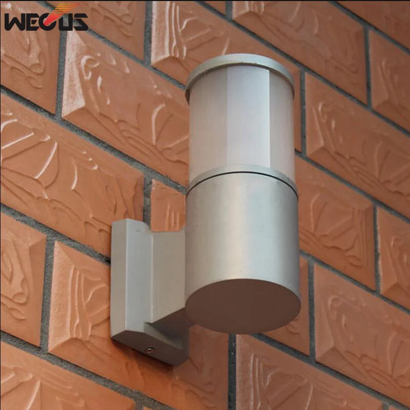 Silver grey WECUS) Наружный настенный светильник, современный простой наружный водонепроницаемый садовый светильник, осветительные лампы для виллы креативный наружный балкон настенный светильник - Испускаемый цвет: Silver grey