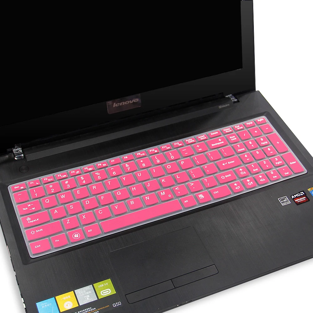 pink 15,6 17 дюймов силиконовый чехол протектор для lenovo Y50-70 G50-80 Z500 Y700 G580 Y510P Y50-70A Z570 G510 Z50 G50 B50 - Цвет: pink