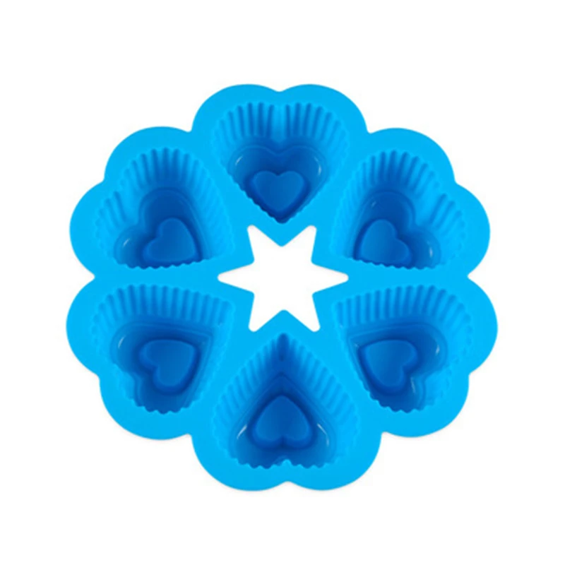 6 Double Layered Love Shape Silicone Mold Series Baking Tray DIY Mousse Cake Soap 100% Food Grade Tool | Дом и сад