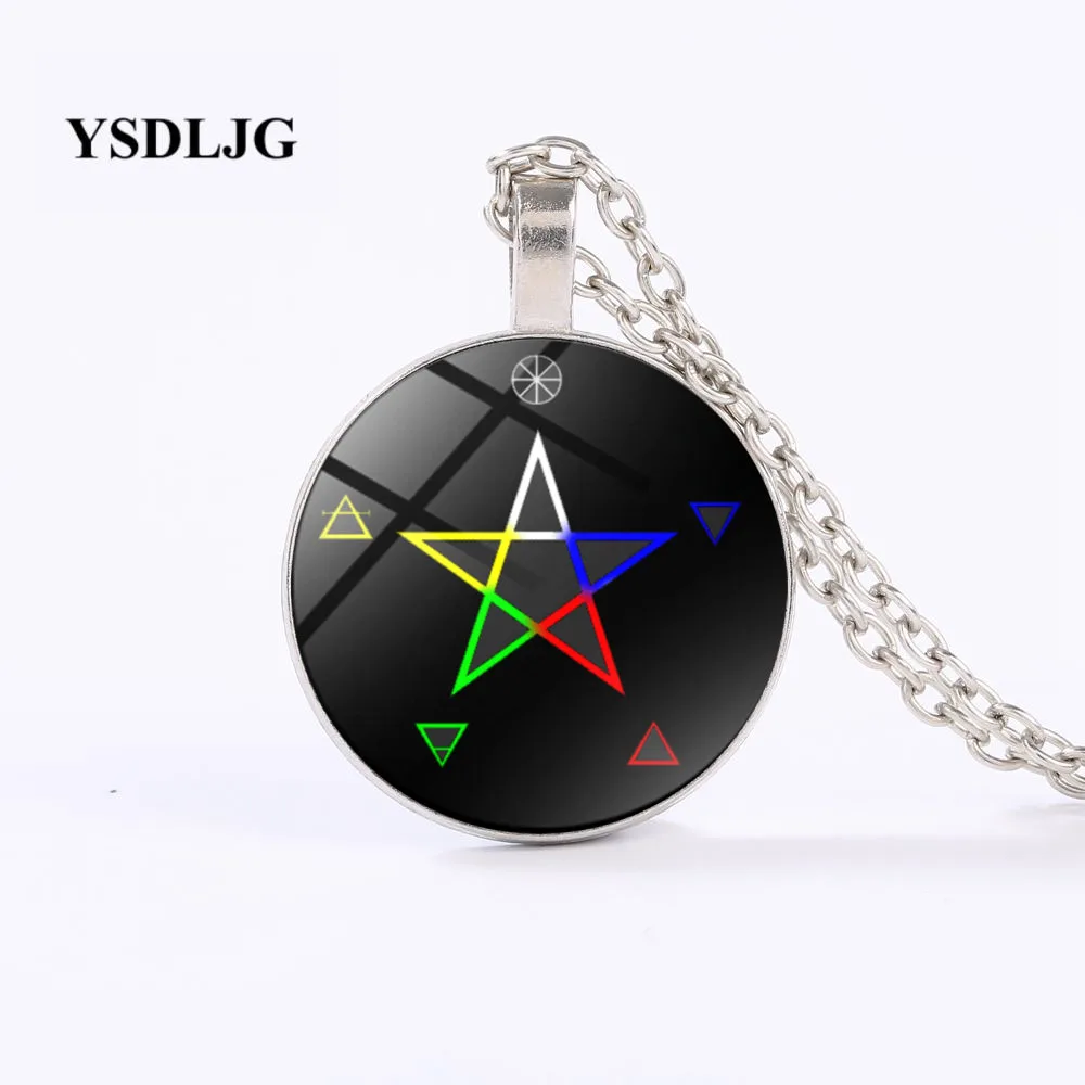 YSDLJG модный стиль Esoteric Wicca ожерелье-Пентаграмма с элементарными символами