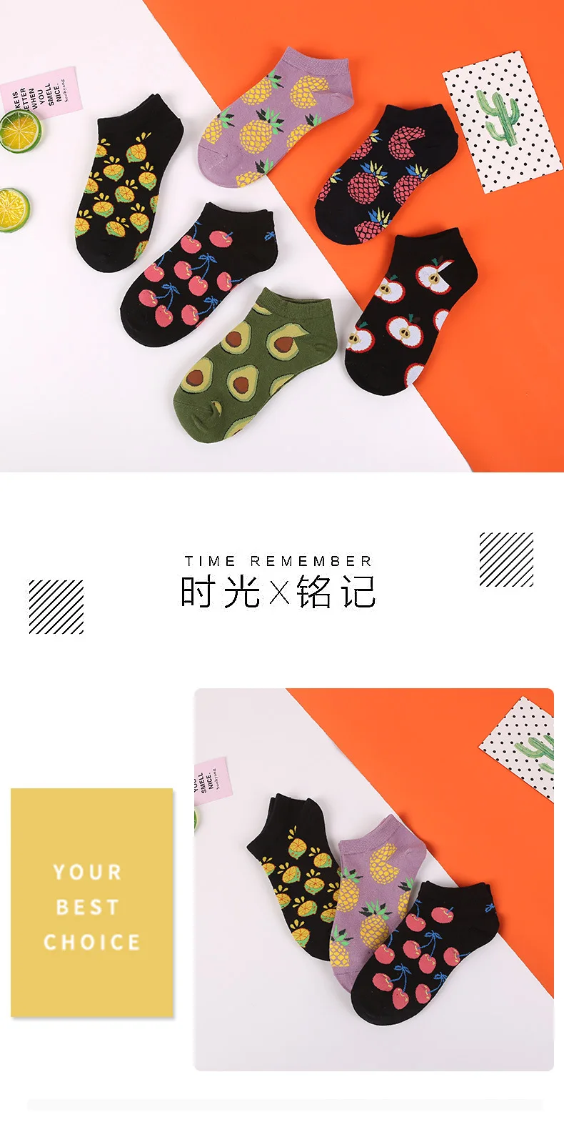 SP& CITY, 3 пары, женские хлопковые носки с фруктами, короткие носки с забавными рисунками милых животных, дешевые носки для женщин, классные Повседневные Удобные носки