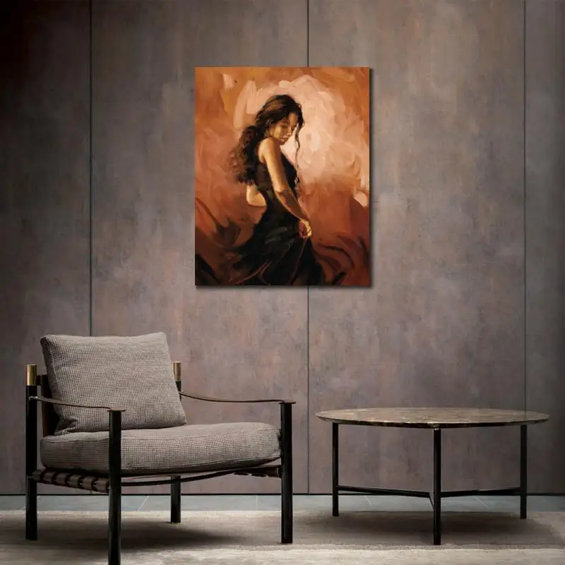 Female Oil art portrait paintings for living room Flamenco Dancer hand-painted modern sexy woman | Дом и сад