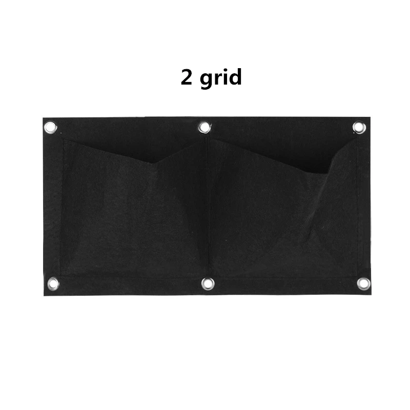 2 grid black Настенные подвешиваемые посадочные сумки 24 размера, зеленые сумки для выращивания растений, вертикальная садовая растительная гостиная сумка для бонсай с цветами, товары для дома - Цвет: 2 grid black