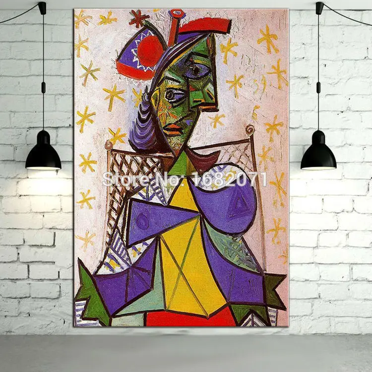 Famous Artist Artwork Woman Sitting In An Armchair Oil Painting On Canvas Reproduction Picasso Abstract Paintings | Дом и сад