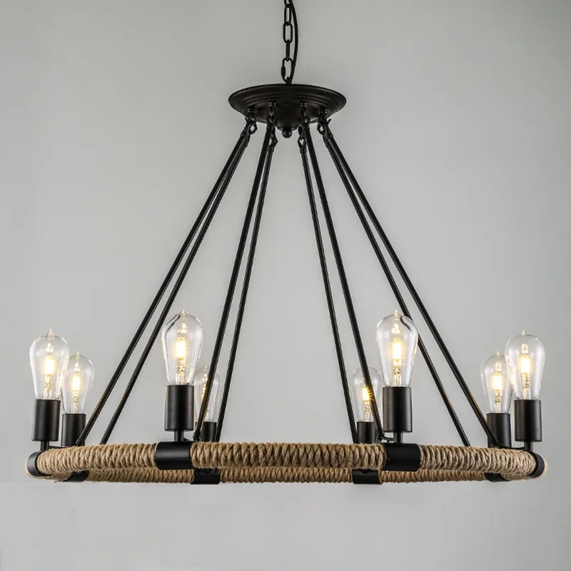 Винтажная большая кольцевая веревка в стиле ретро с металлической опорой