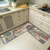 bohemian national style stitching kitchen strip anti slip mat bedroom bedside strip rug wooden floor mat printing plush carpet
