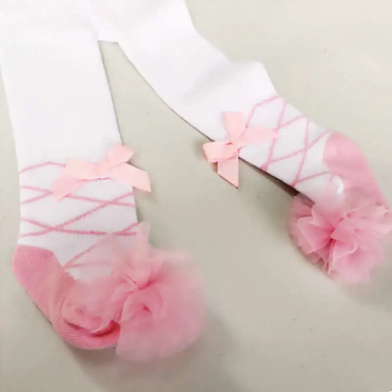 baby cotton stocking toddler tights South Korea wholesale pantyhose gauze sweet modelling princess lace lovely girl tight |