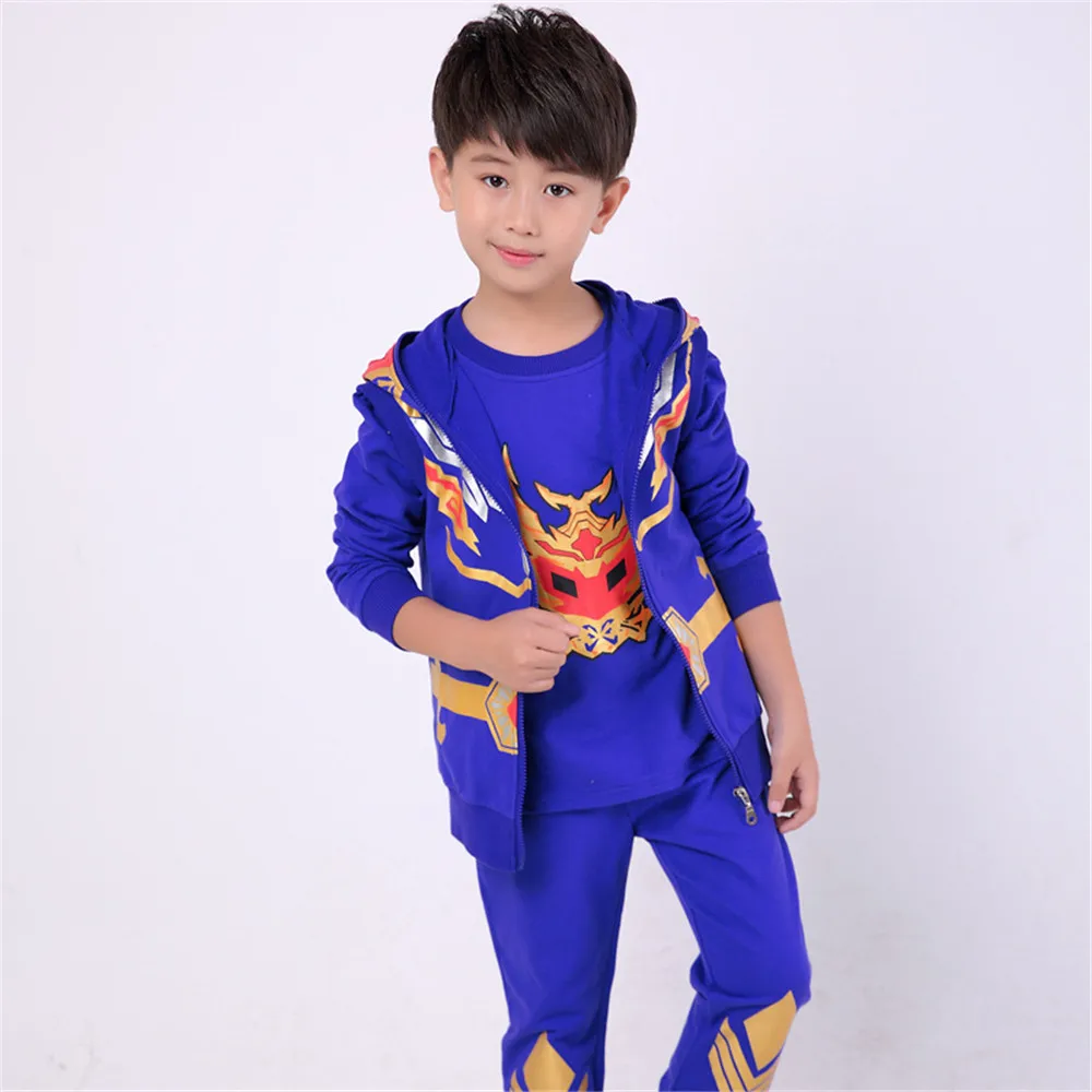 Высококачественный детский красный и синий костюм для косплея рейнджера |