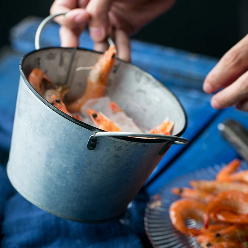 Kitchen Food Storage Container Barrel Vintage Fruit Organiser Basket Organisation Rubbish Bin Can Metal Dining Table Decoration | Дом и сад