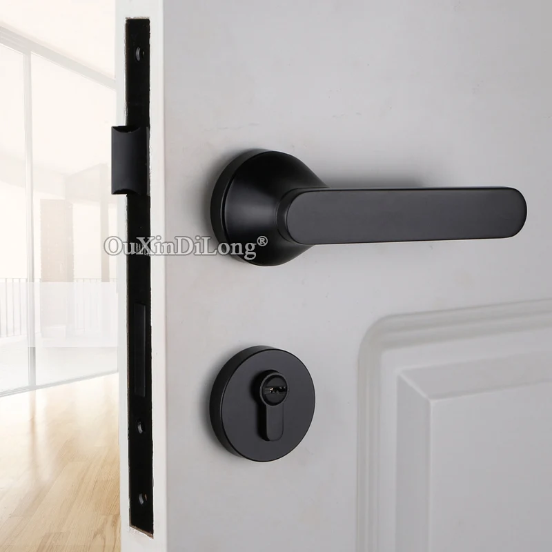 Европейский врезной дверной замок набор медные входные двери внутренние рычаг