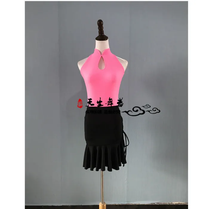 Детское платье для латиноамериканских танцев с боковыми лямками и блестками