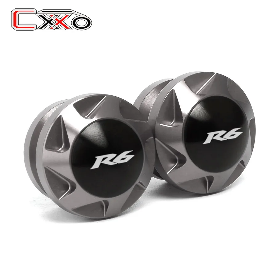 R6 Logo Titanium Подходит для Yamaha Yzf R1 R6 YZFR6 YZFR1 МОТОЦИКЛ маятник Swin arm слайдерные катушки стенд винты - Цвет: R6 Logo Titanium