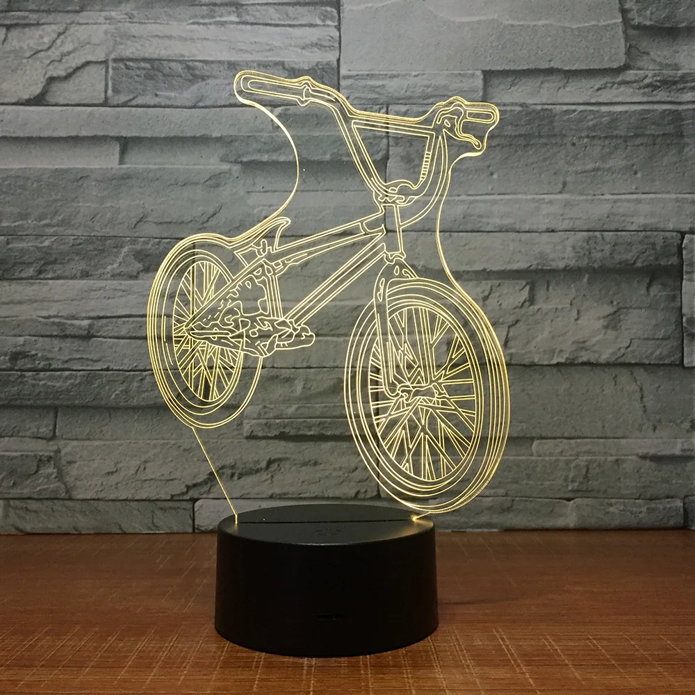 Велосипед 3D лампа 7 цветов Светодиодная Ночная лампа сенсорный светодиодный Usb Настольный Lampara лампе спальный ночник друзья подарок для игры Прямая