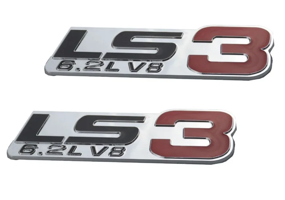 LS3 6.2L V8 Двигателя Эмблемы для Gmc Chevy Chevrolet Silverado пара Chrome|Наклейки на автомобиль| |