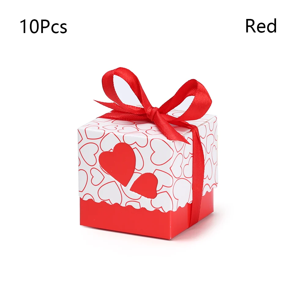 red Heart- 5 шт. любовь коробка с рождественскими конфетами Романтический Сердце крафтовый Подарочный пакет с мешковины свадебный подарок коробка выдалбливают Свадебные принадлежности - Цвет: red Heart-