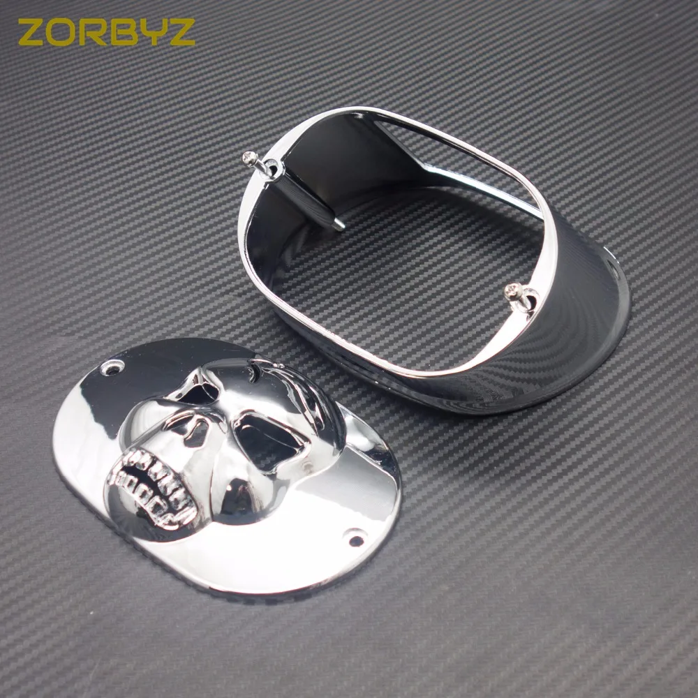 ZORBYZ Хром Череп пластиковый тормозной задний фонарь воротник для Harley Touring FLHRC FLHTC