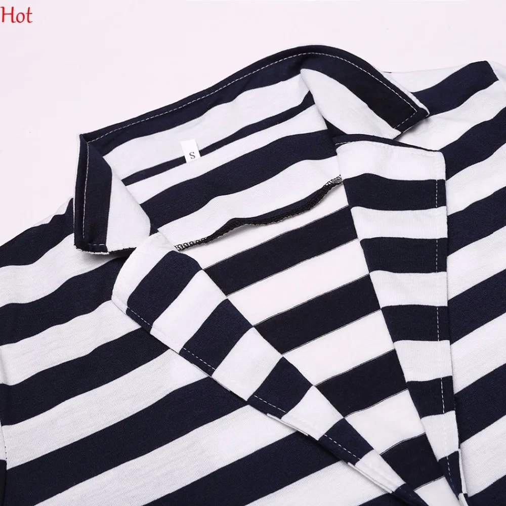 Модные полосатые блейзеры приталенный повседневный деловой костюм кардиган с