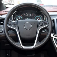 shining wheat black artificial leather car steering wheel cover for buick lacrosse 2013 2015