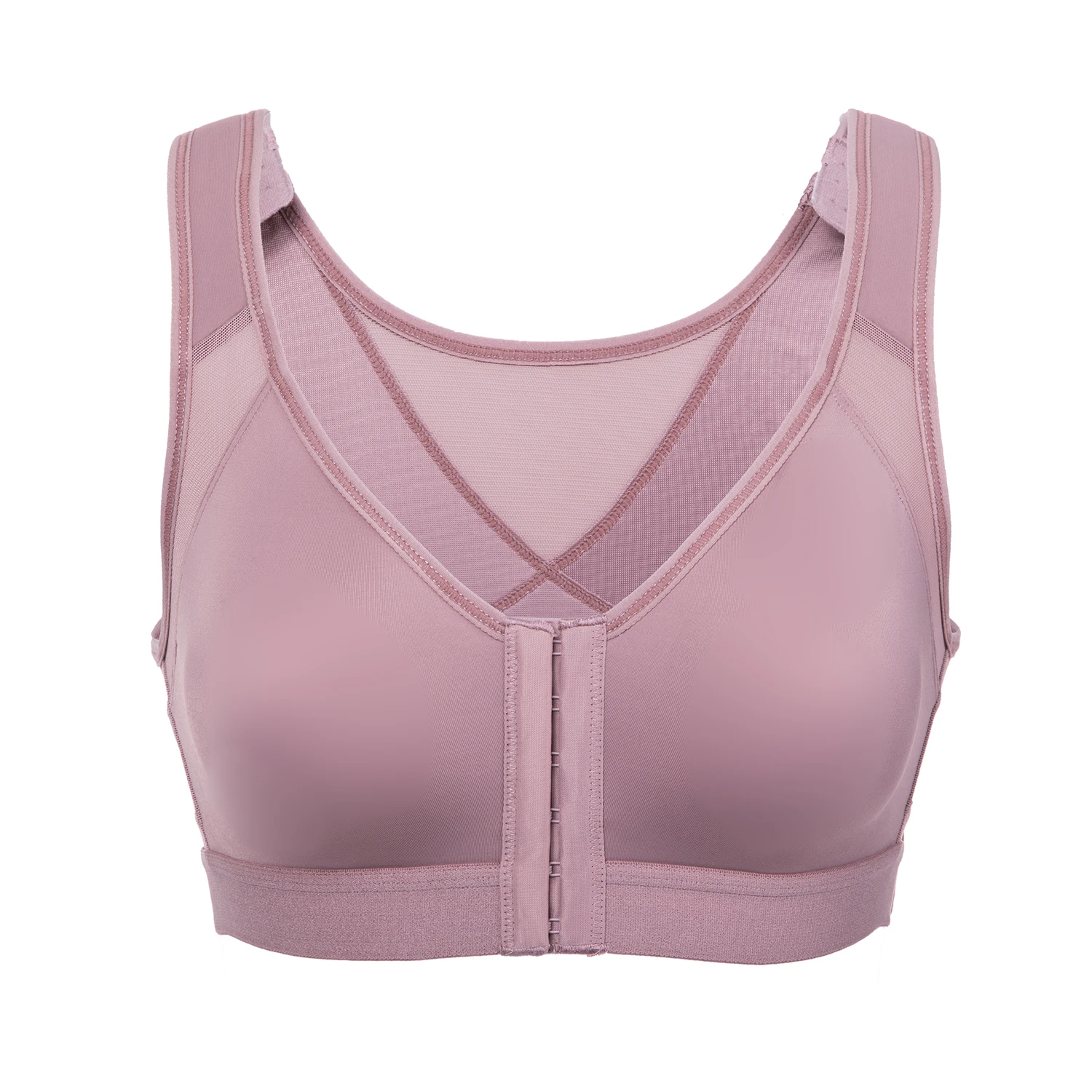 Mulberry Pink05 Бюстгальтер для поддержки осанки с застежкой спереди Черный Белый Бежевый 34-40 B C D DD - Цвет: Mulberry Pink05