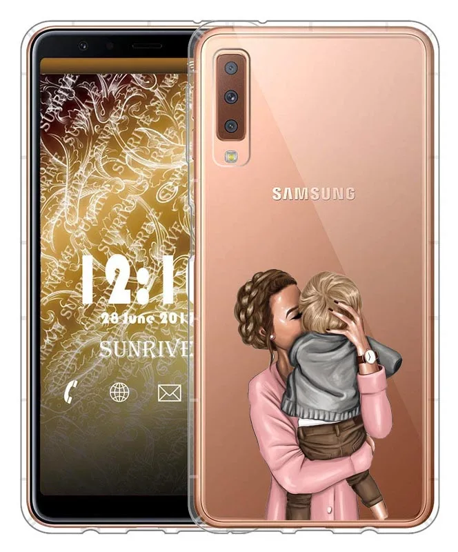 Кофейный чехол для samsung A7 A750 A750F чехол 6,0 дюймов Мягкий силиконовый чехол для телефона для samsung Galaxy A6 A8 Plus чехол - Цвет: TPU