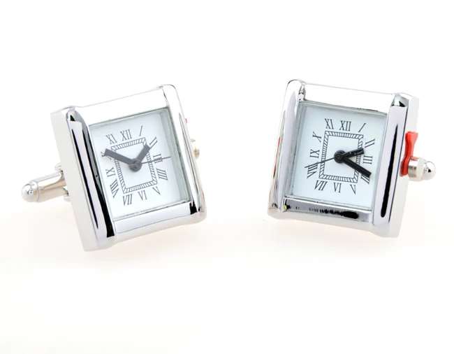 Функциональные Запонки квадратные серебряные запонки для часов мужские в