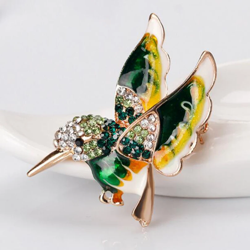 

Металлическая эмалированная кристаллическая шикарная брошь в виде птицы, булавки, модные аксессуары для праздничного костюма, свитера, бро...
