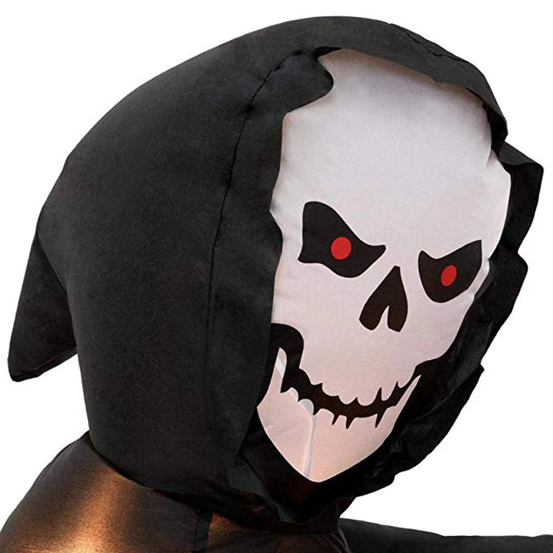 180 см гигантский Grim Reaper мотоциклетные светодиодный освещенные Хэллоуин вечерние