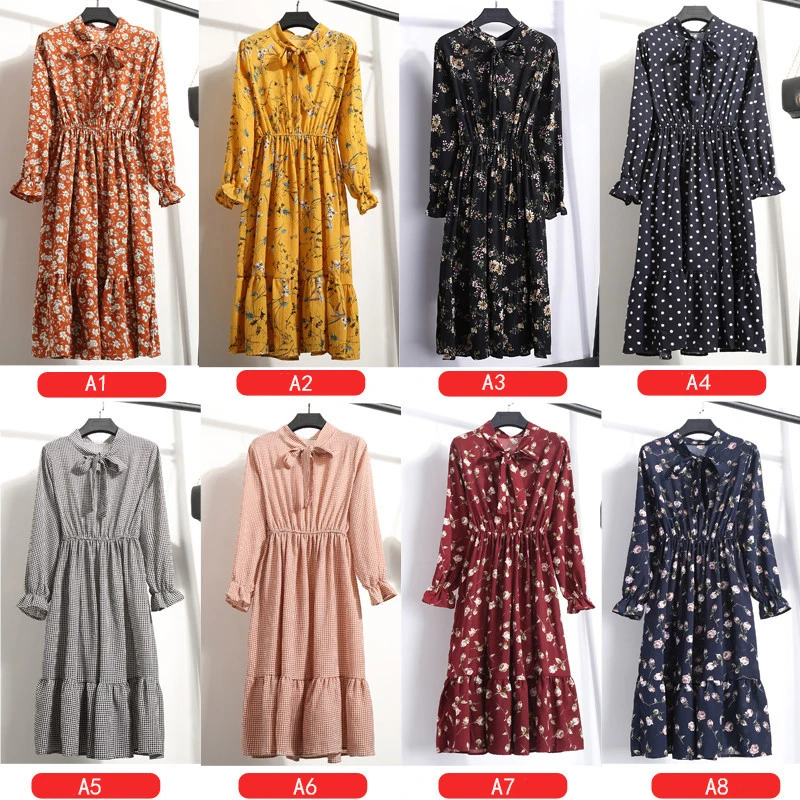 Женское шифоновое платье-рубашка офисное винтажное платье в клетку горошек