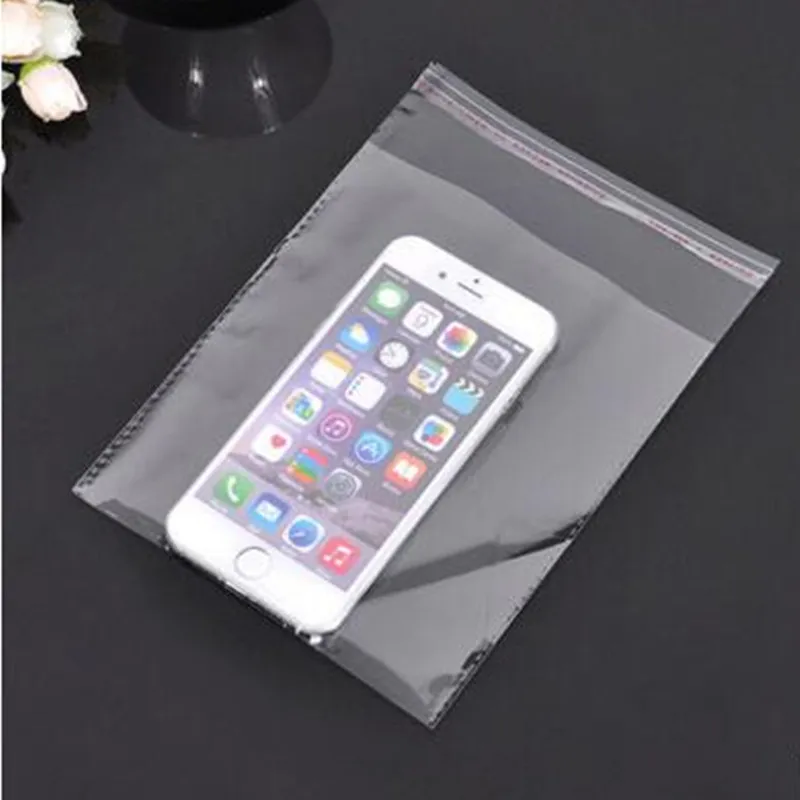 100 шт./лот многоразовые целлофановые OPP Полиэтиленовые пакеты самоклеющиеся