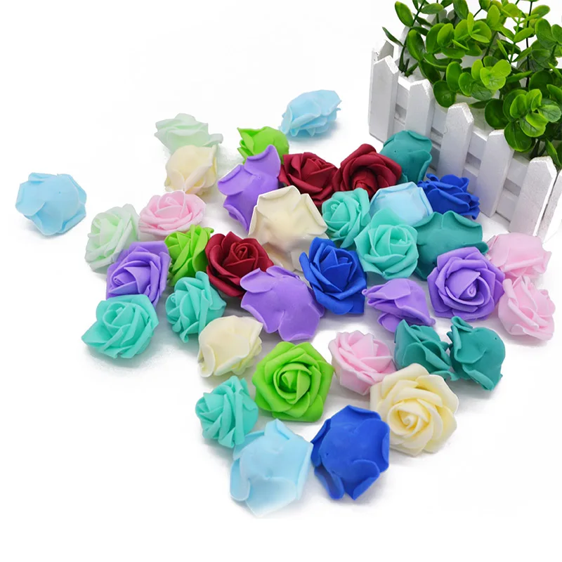 50/100 шт 2 см мини ПЭ пена цветок поддельные искусственные розы для DIY ручной работы Свадебная вечеринка Декор Скрапбукинг ремесла Подарочная коробка 8Z