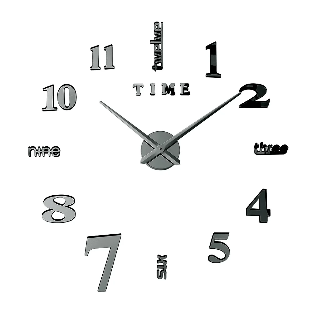 Wall clock gray Saat 3D большие настенные часы Наклейка Reloj de Pared Duvar Saati современный дизайн Wandklok часы Светящиеся Настенные часы Klock цифровые - Цвет: Wall clock gray