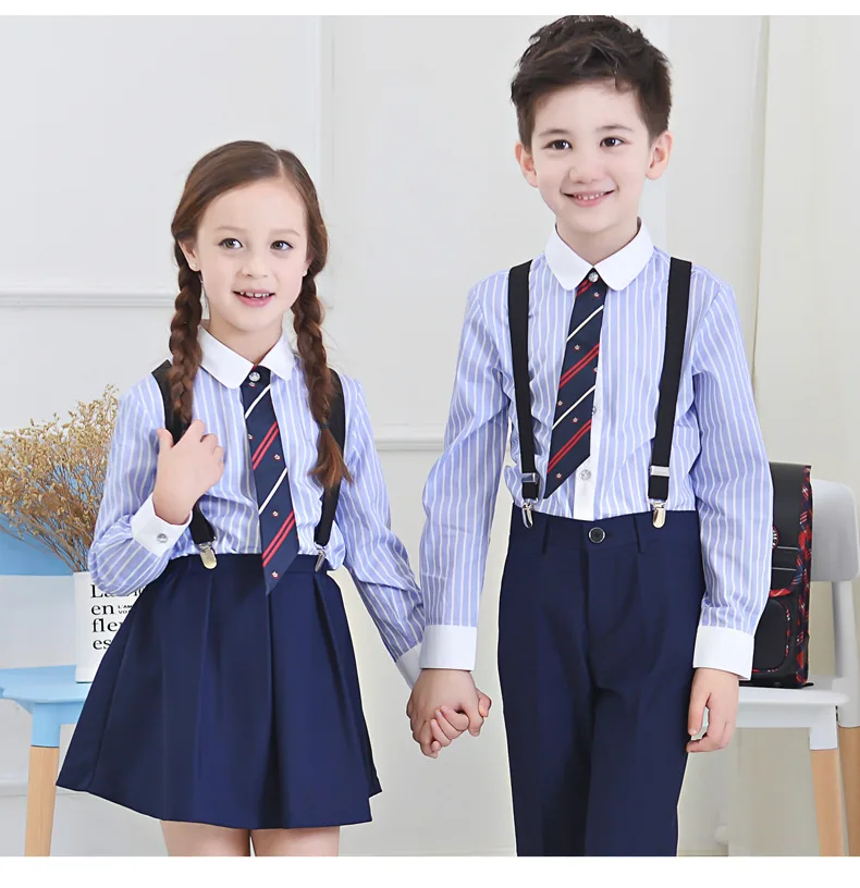 Рубашки с длинным рукавом для мальчиков и девочек детская школьная форма