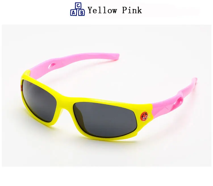 yellow pink Милый ребенок поляризованные солнцезащитные очки детские спортивные штаны для мальчиков и девочек очки TR90 поляризованные солнцезащитные очки Оттенки Детские oculos WBL - Цвет линз: yellow pink