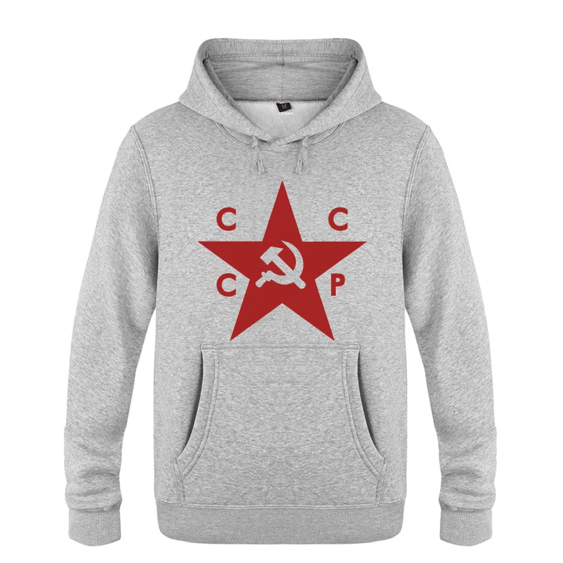 Новинка свитшоты KGB CCCP для мужчин 2018 Мужской флисовый пуловер с капюшоном