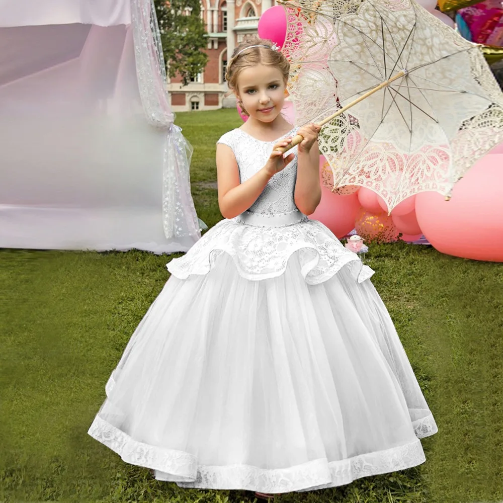 Бальное платье для девочек на свадьбу белые платья подростков принцессы с