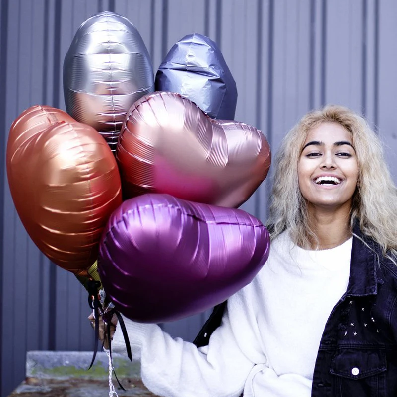 Воздушные шары из матовой алюминиевой фольги с 18 &quotсердечком для Дня Святого
